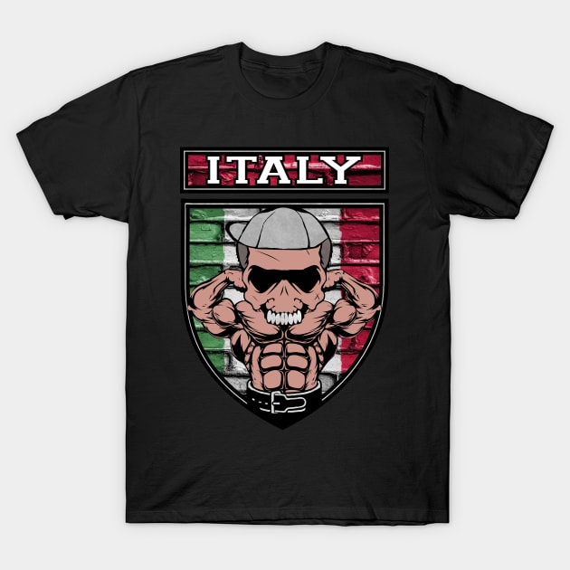 Italian Muscle italy flag T-Shirt by Jakavonis